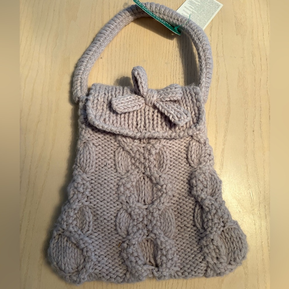 United Colors of Benetton Handcrafted Knit Bag in Cream
